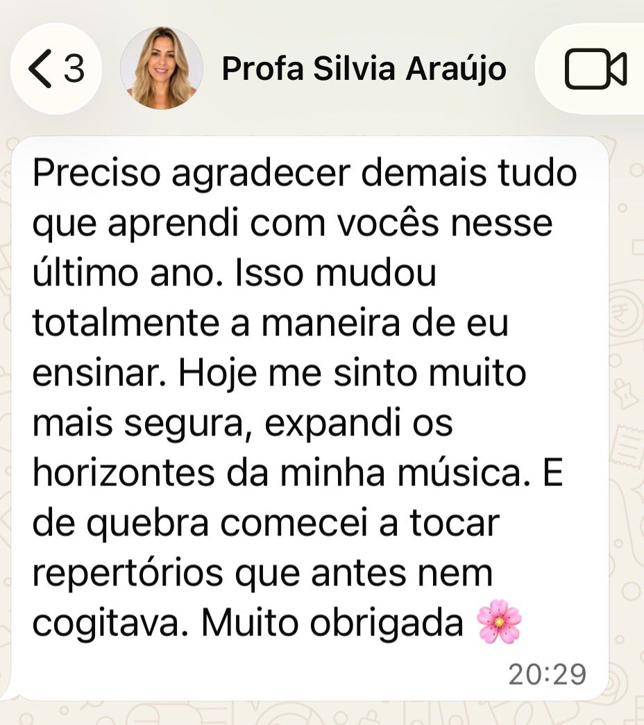 Depoimento de Profa. Silvia Araújo pelo WhatsApp